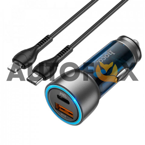 АЗУ Hoco NZ8 43W, PD 25W Type-C USB-C+USB QC3.0 темно-синее