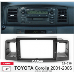 Carav 22-038: 9" РАМКА  TOYOTA Corolla 01-06 (без регул. воздухов.) т.-серая